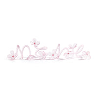 Zodax Botanica Pink Glass Flower Napkin Rings, Set of 4