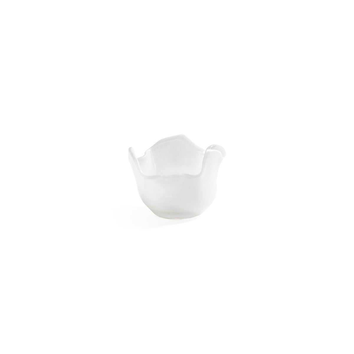 Zodax Wavy Bowl White Glass Tealight Candle Holders, Set of 2