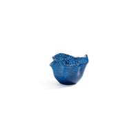 Zodax Wavy Bowl Ocean Blue Glass Tealight Candle Holders, Set of 2