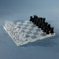 Zodax Obsidian & Ice Handmade Crystal Glass Chess Set