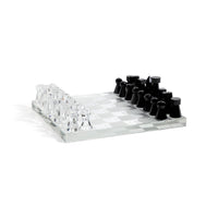 Zodax Obsidian & Ice Handmade Crystal Glass Chess Set