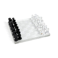 Zodax Obsidian & Ice Handmade Crystal Glass Chess Set