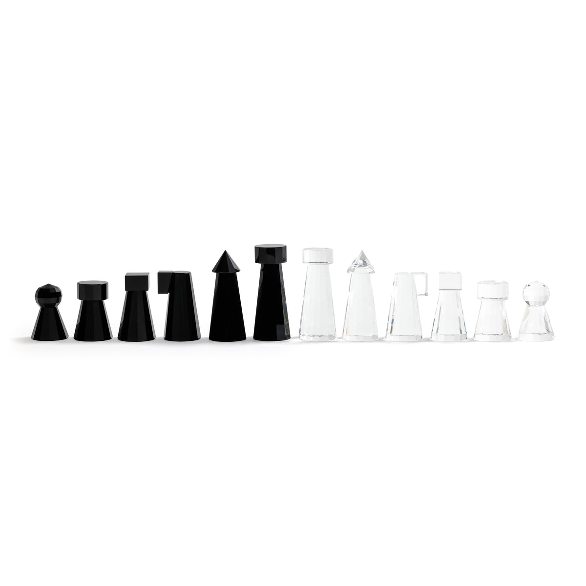 Zodax Obsidian & Ice Handmade Crystal Glass Chess Set