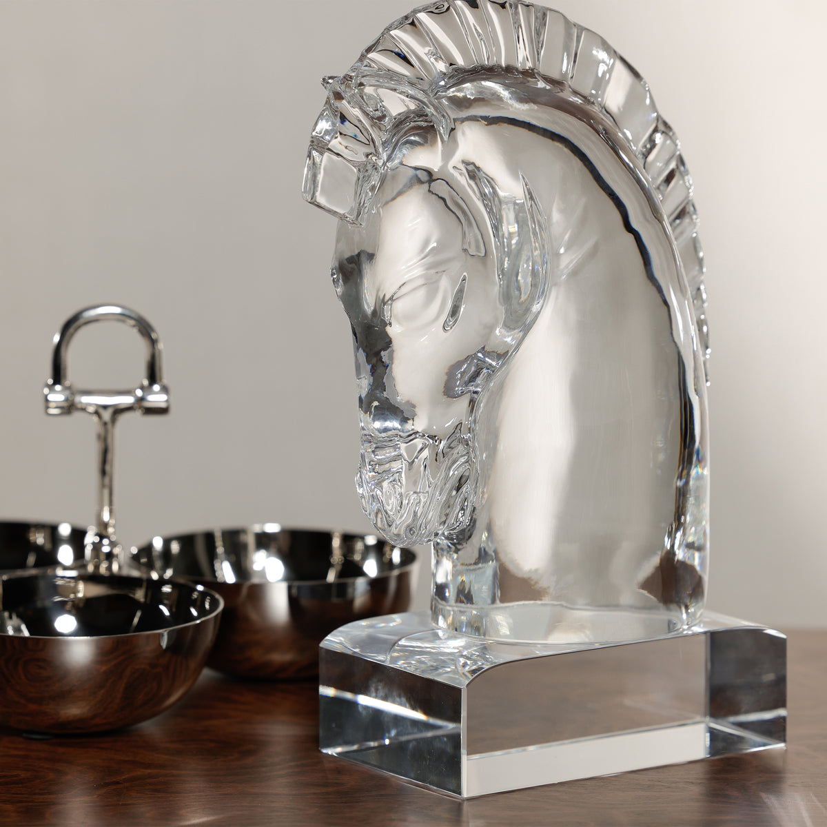 Zodax Heritage Crystal Glass Horse Head Sculpture