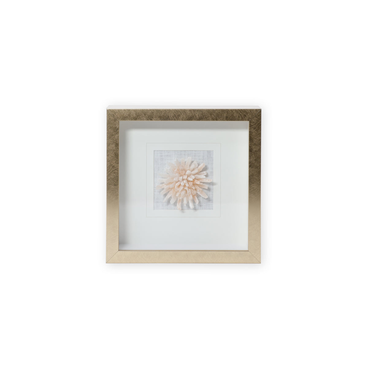 Zodax Golden Framed Selenite Stone Wall Décor, 12" x 12"