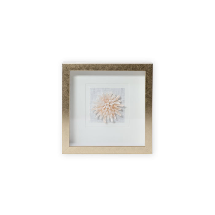 Zodax Golden Framed Selenite Stone Wall Décor, 12" x 12" x 2.5"