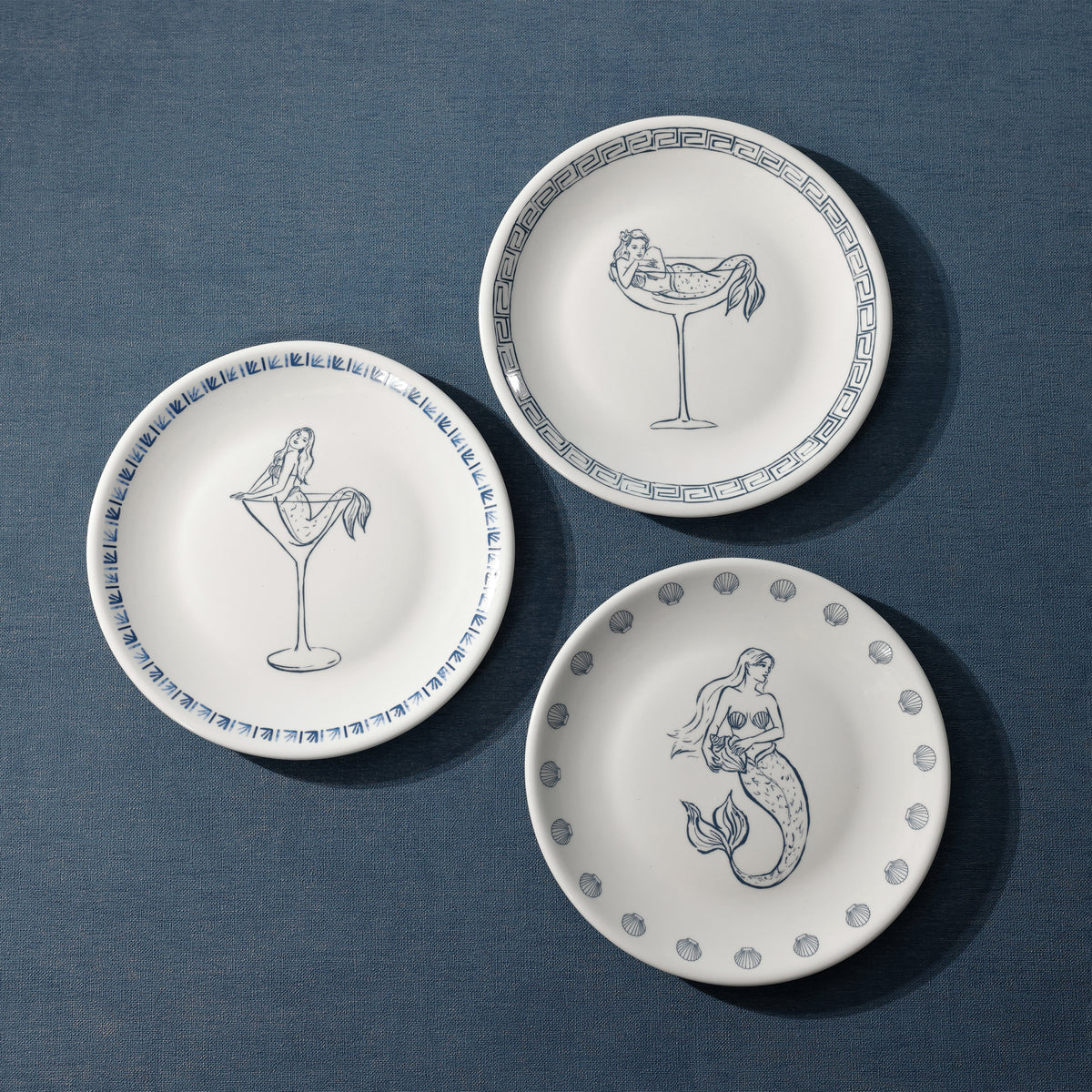Zodax The Salty Bar Appetizer Plates, Set of 6 - Mermaid