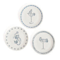 Zodax The Salty Bar Appetizer Plates, Set of 6 - Mermaid