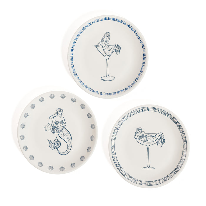 Zodax The Salty Bar Appetizer Plates, Set of 6 - Mermaid