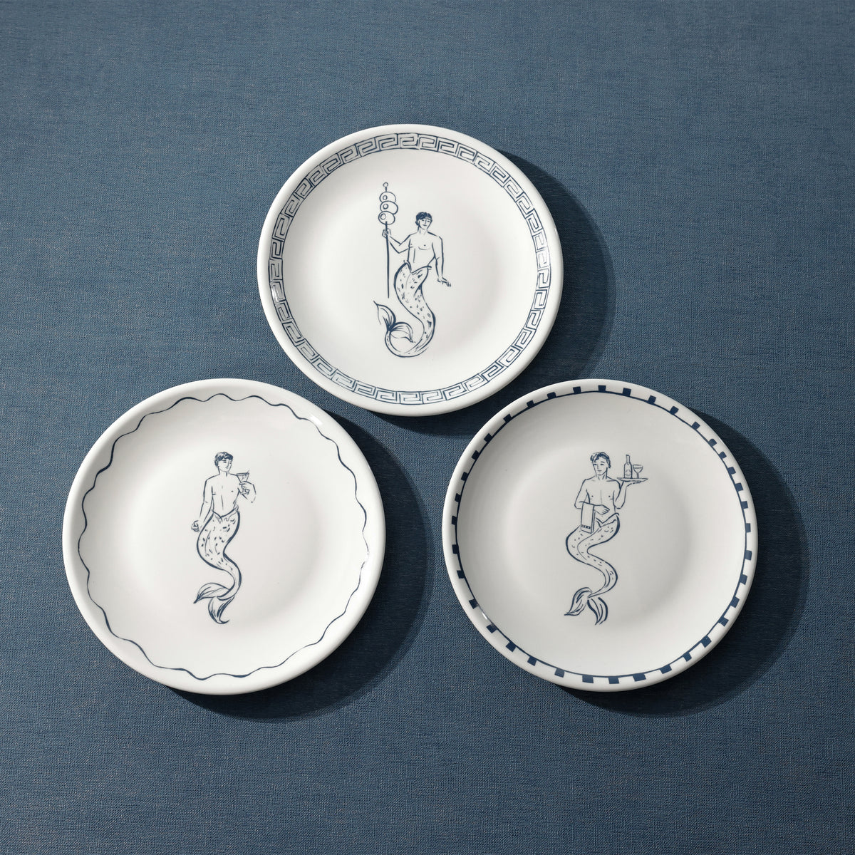 Zodax The Salty Bar Appetizer Plates, Set of 6 - Merman
