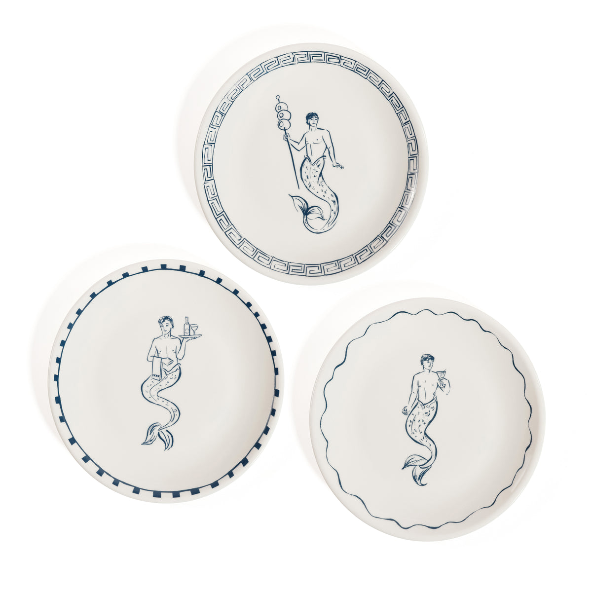 Zodax The Salty Bar Appetizer Plates, Set of 6 - Merman