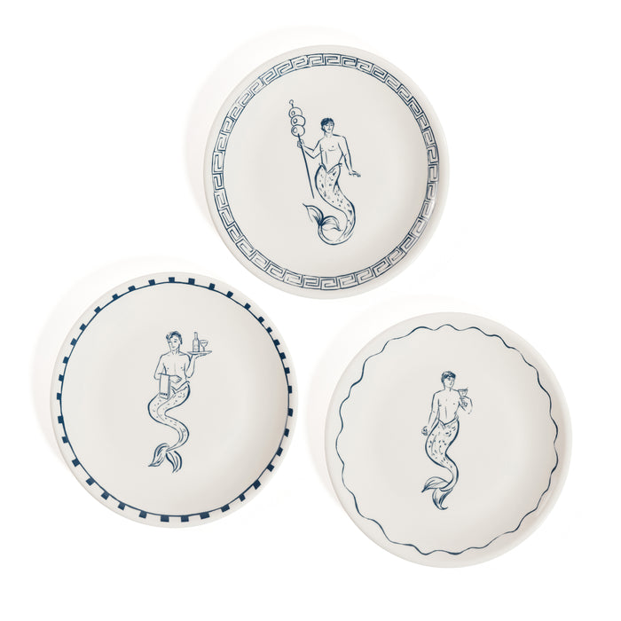 Zodax The Salty Bar Appetizer Plates, Set of 6 - Merman