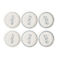 Zodax The Salty Bar Appetizer Plates, Set of 6 - Merman