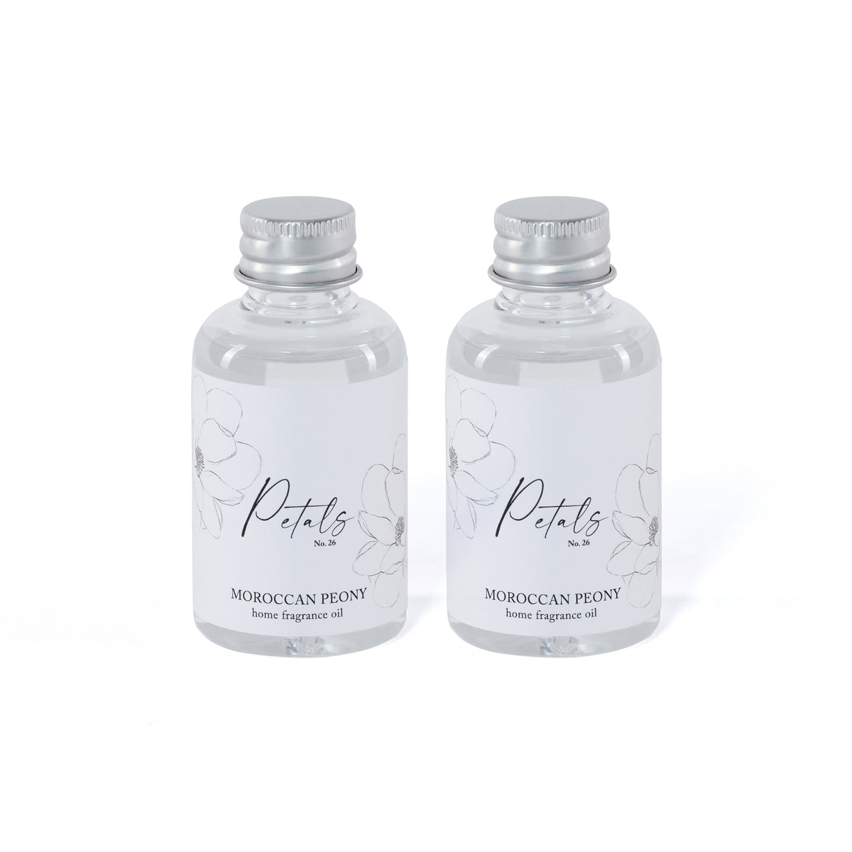 Zodax Petals Porcelain Oil Diffuser Refills, Set of 2 - Moroccan Peony, 1.69 oz