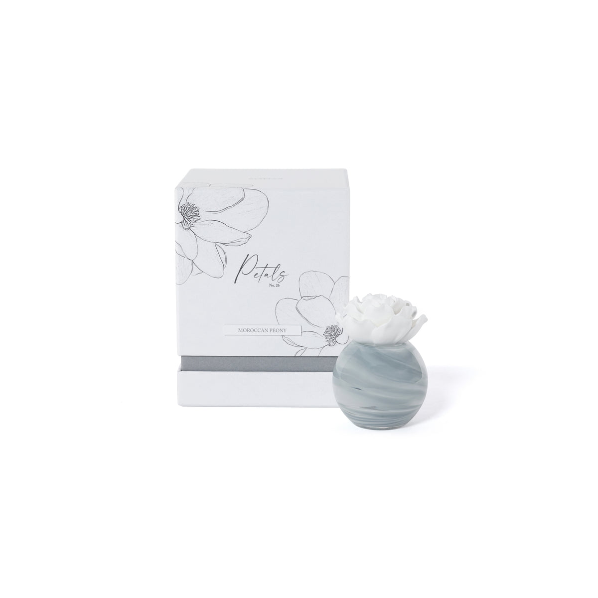 Zodax Petals Porcelain Scented Oil Diffuser - Moroccan Peony, 1.69 oz