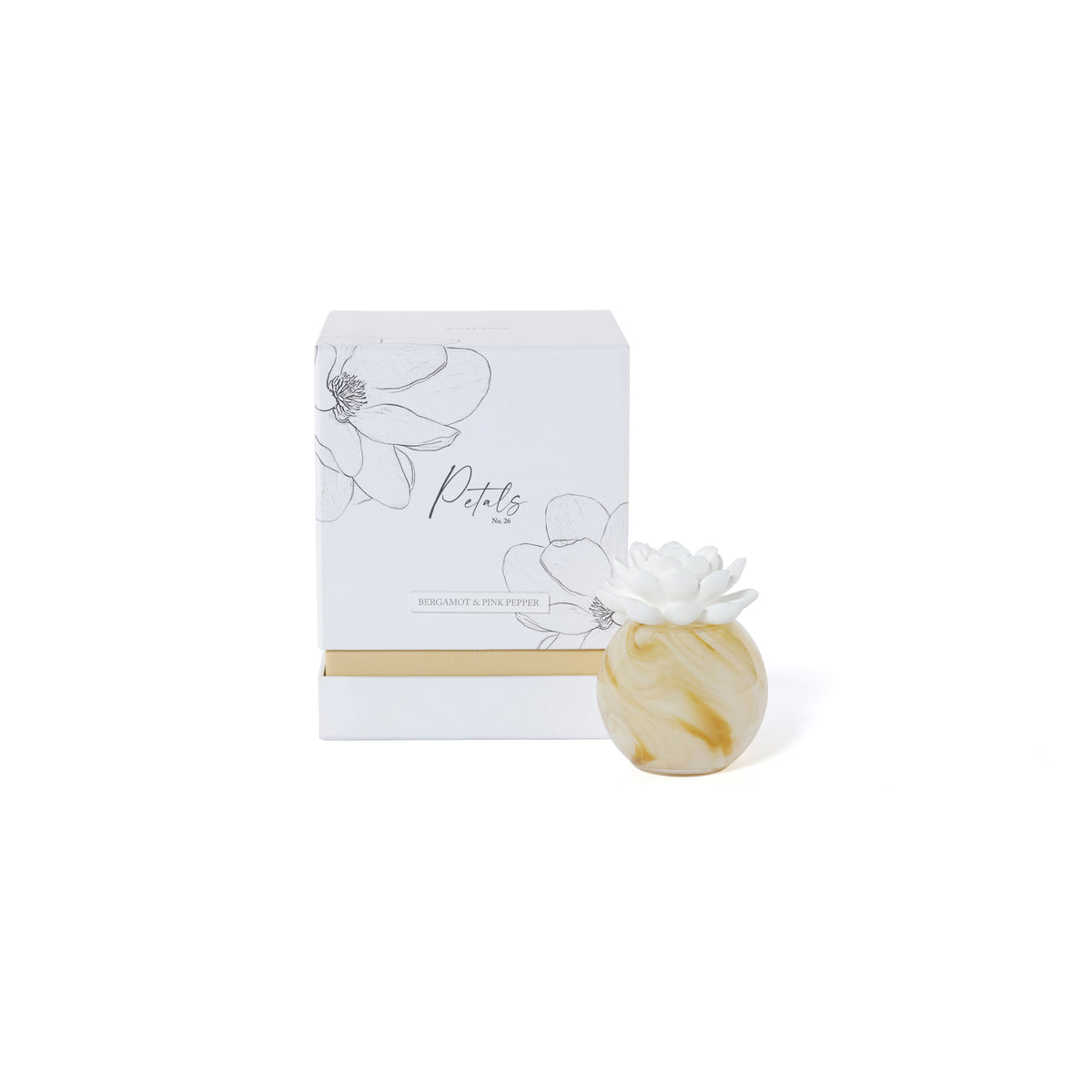 Zodax Petals Porcelain Scented Oil Diffuser - Bergamot & Pink Pepper, 1.69 oz