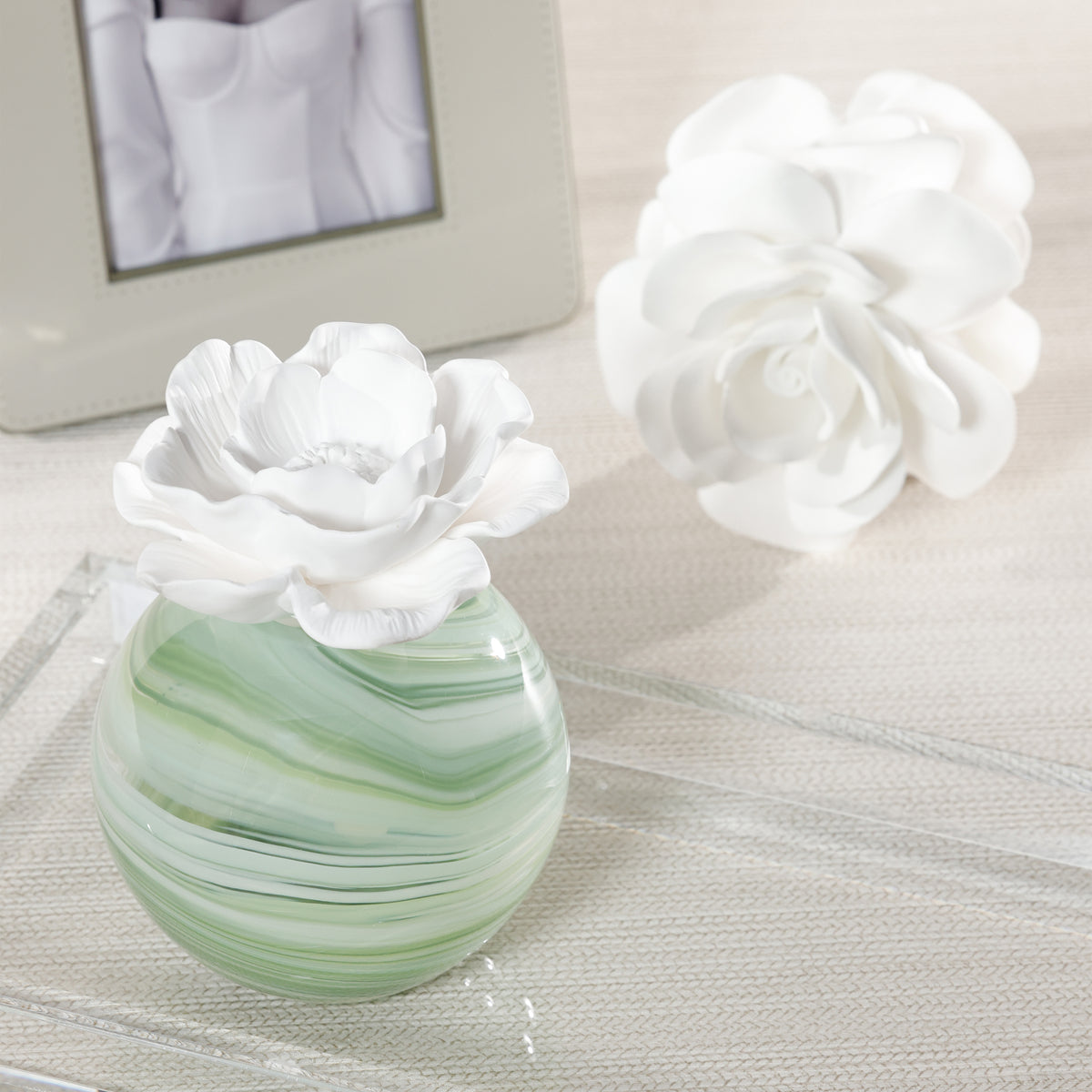 Zodax Petals Porcelain Scented Oil Diffuser - Capri Citrus Flower, 1.69 oz