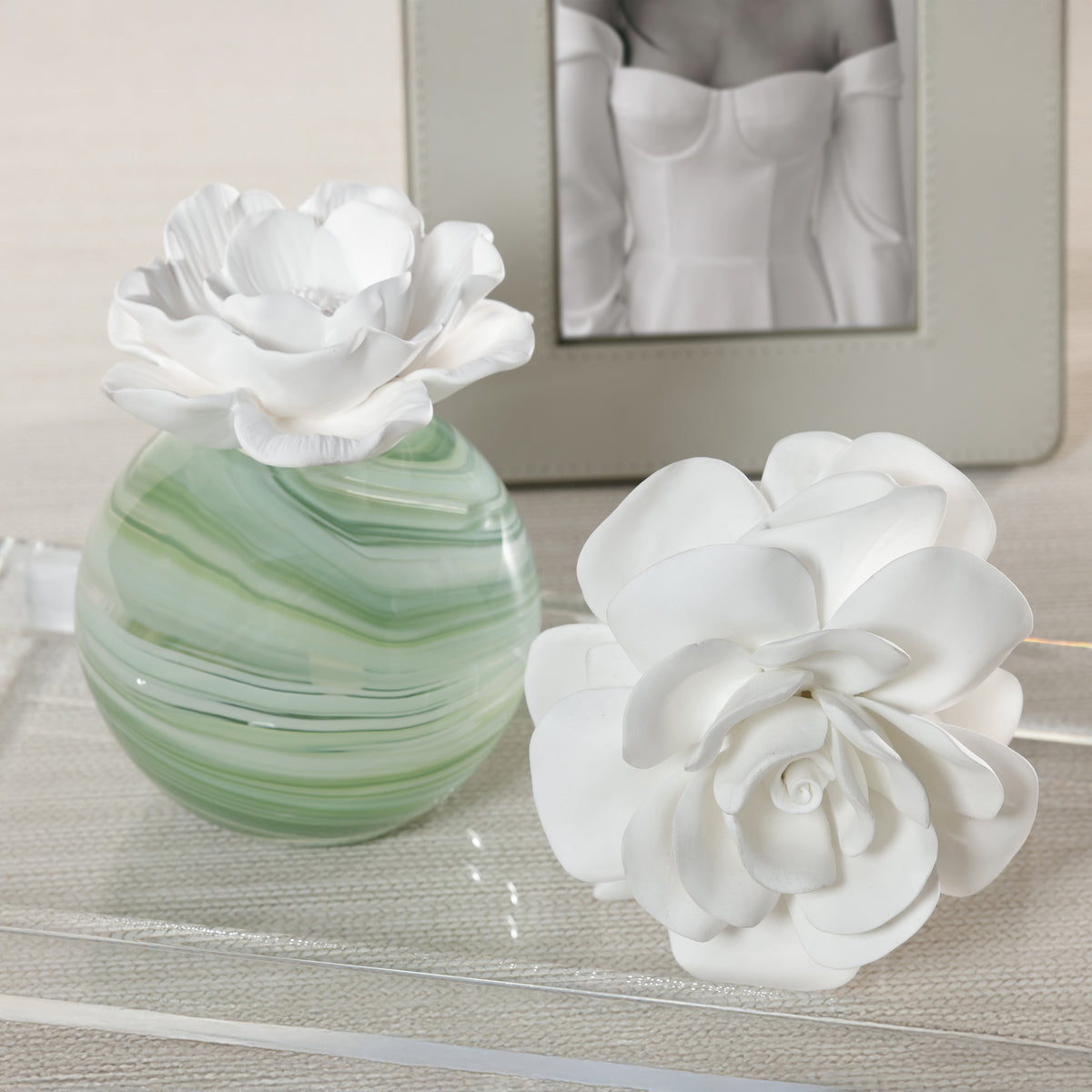 Zodax Petals Porcelain Scented Oil Diffuser - Capri Citrus Flower, 1.69 oz
