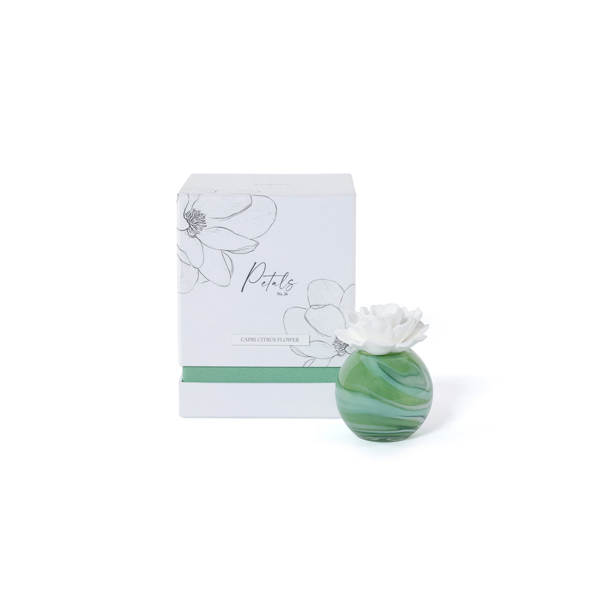Zodax Petals Porcelain Scented Oil Diffuser - Capri Citrus Flower, 1.69 oz