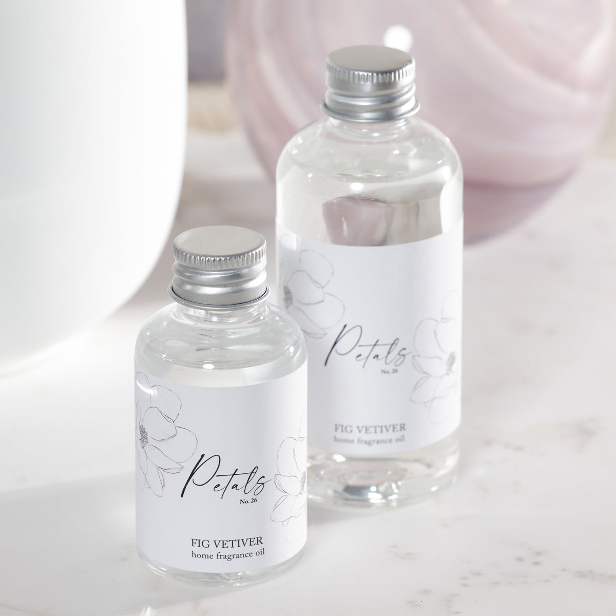 Zodax Petals Porcelain Oil Diffuser Refills, Set of 2 - Fig Vetiver, 1.69 oz