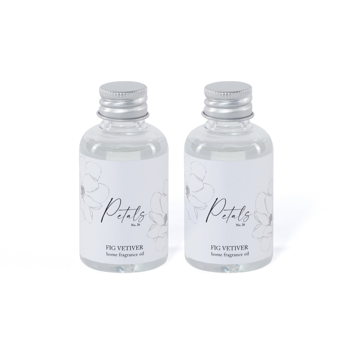 Zodax Petals Porcelain Oil Diffuser Refills, Set of 2 - Fig Vetiver, 1.69 oz