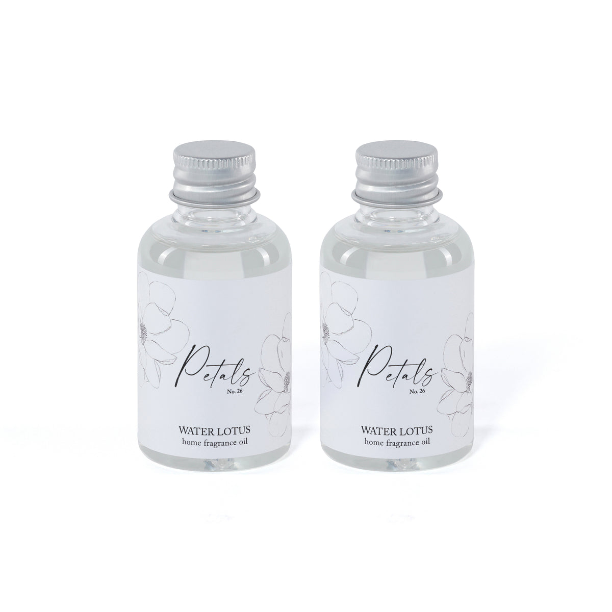Zodax Petals Porcelain Oil Diffuser Refills, Set of 2 - Water Lotus, 1.69 oz