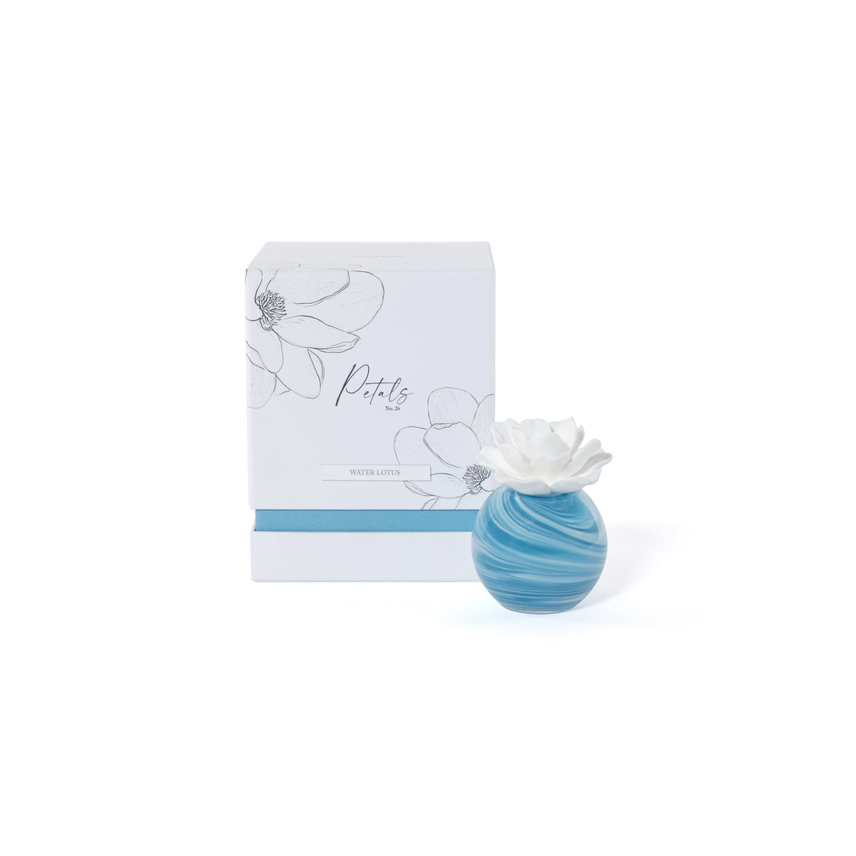 Zodax Petals Porcelain Scented Oil Diffuser - Water Lotus, 1.69 oz