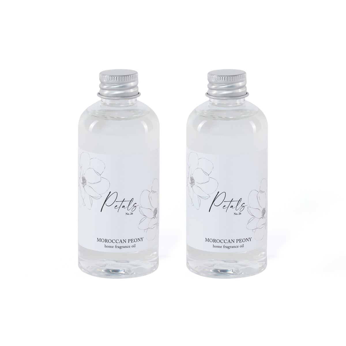 Zodax Petals Porcelain Oil Diffuser Refills, Set of 2 - Moroccan Peony, 3.88 oz