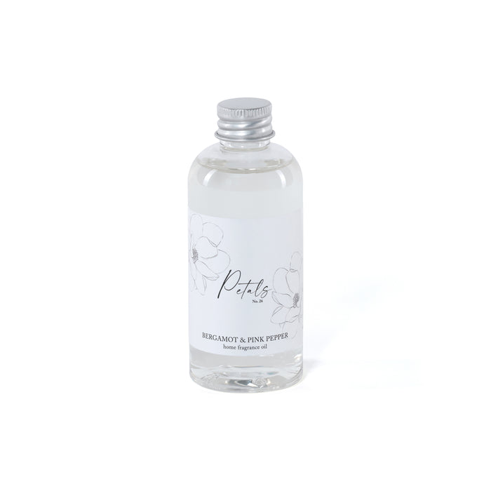 Clear bottle with silver cap on a white background
