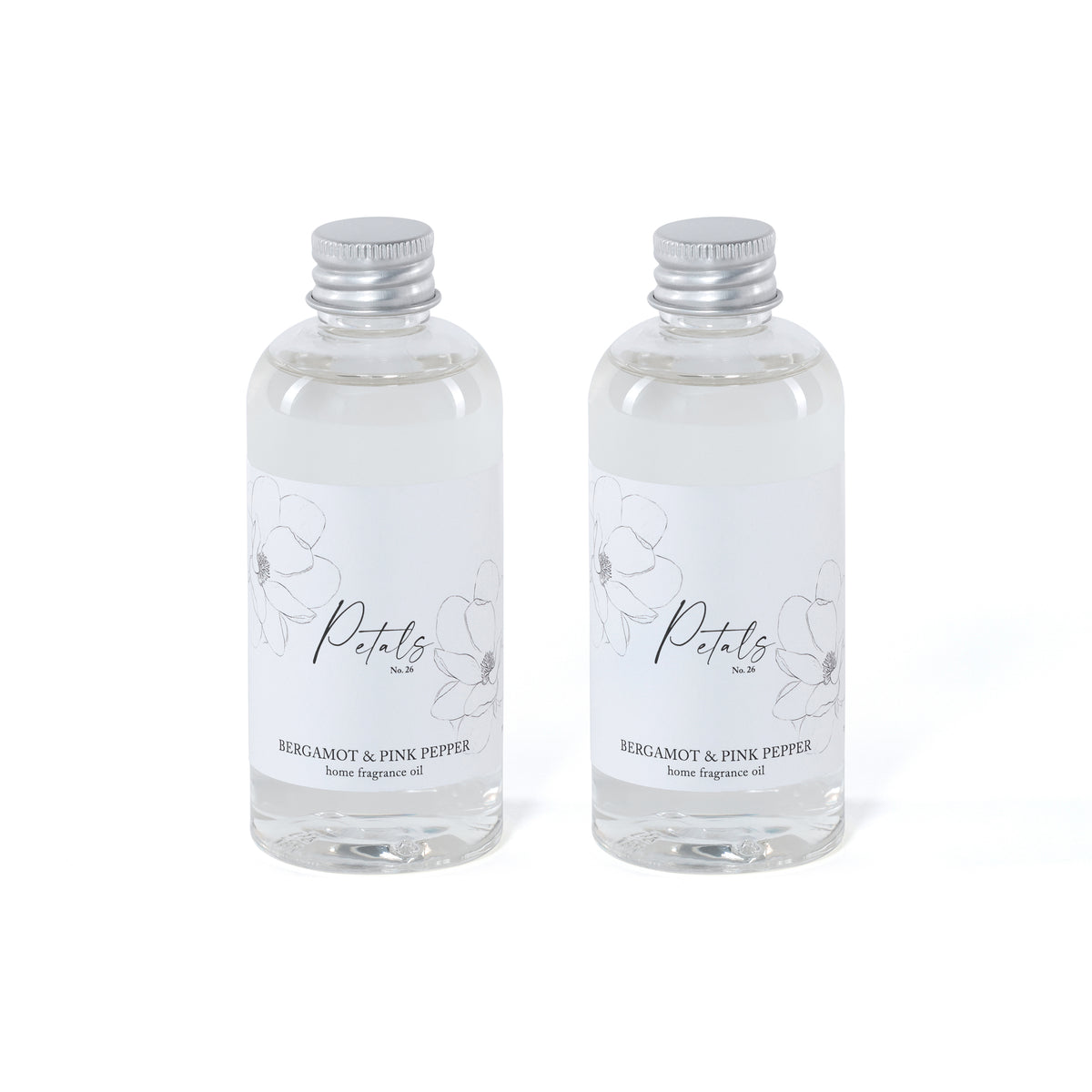 Zodax Petals Porcelain Oil Diffuser Refills, Set of 2 - Bergamot & Pink Pepper, 3.88 oz
