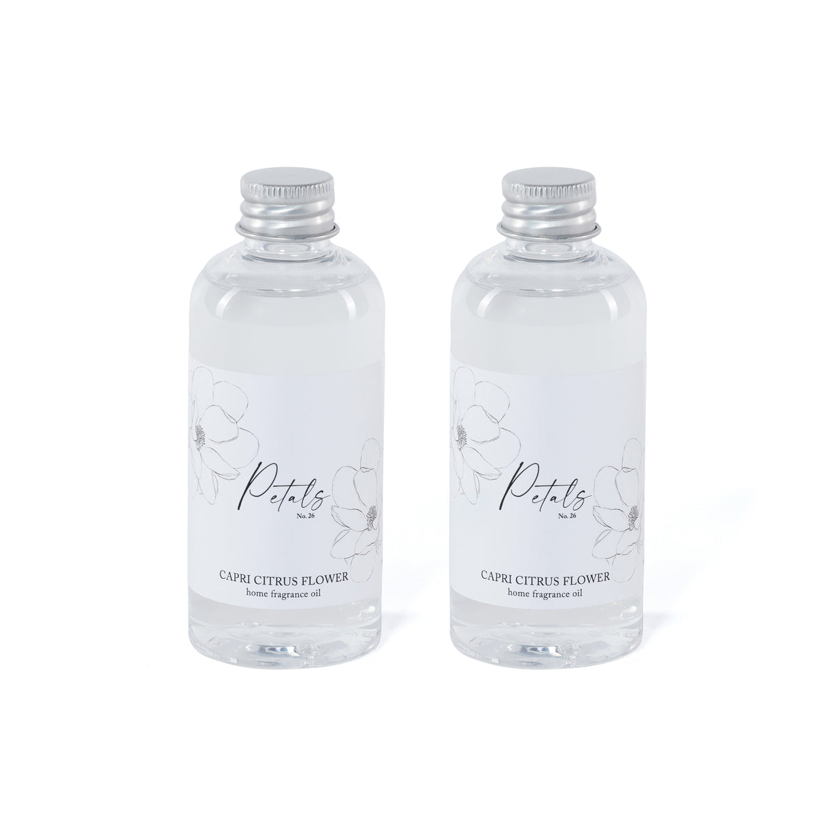 Zodax Petals Porcelain Oil Diffuser Refills, Set of 2 - Capri Citrus Flower, 3.88 oz