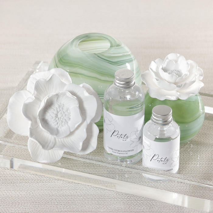 Zodax Petals Porcelain Scented Oil Diffuser - Capri Citrus Flower, 3.88 oz