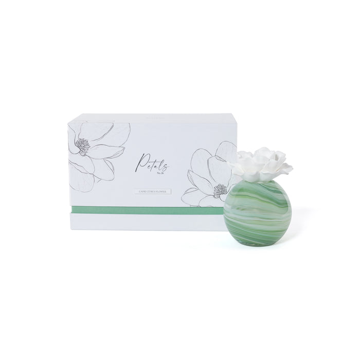 Zodax Petals Porcelain Scented Oil Diffuser - Capri Citrus Flower, 3.88 oz