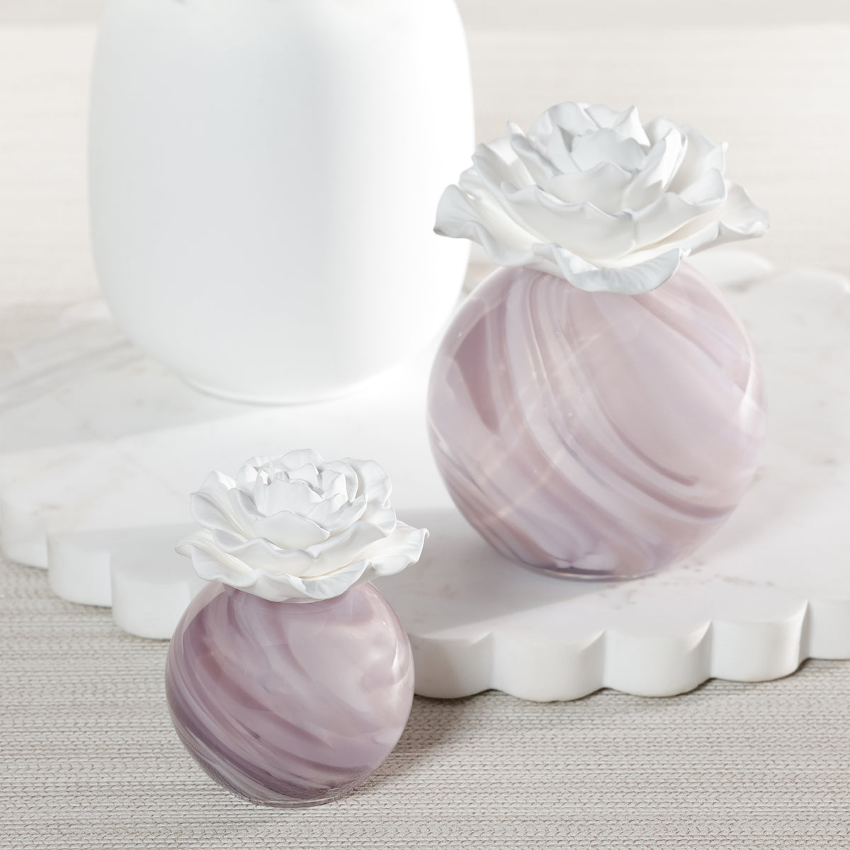 Zodax Petals Porcelain Scented Oil Diffuser - Fig Vetiver, 3.88 oz