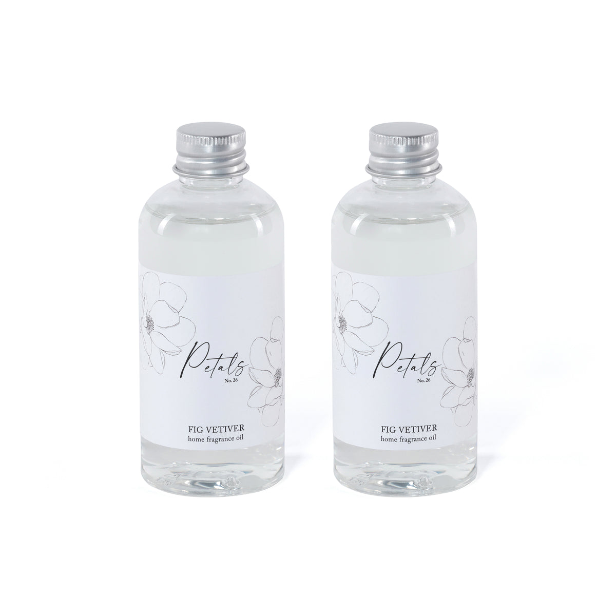 Zodax Petals Porcelain Oil Diffuser Refills, Set of 2 - Fig Vetiver, 3.88 oz