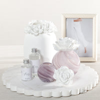 Zodax Petals Porcelain Scented Oil Diffuser - Fig Vetiver, 3.88 oz