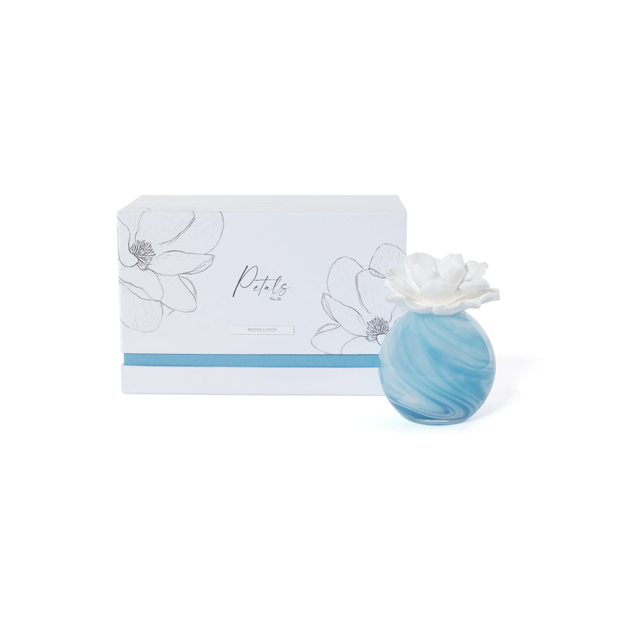 Zodax Petals Porcelain Scented Oil Diffuser - Water Lotus, 3.88 oz