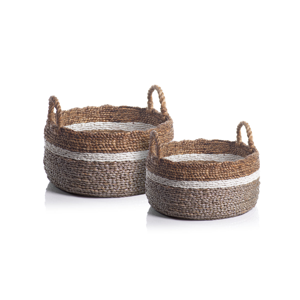 Zodax Fulki Seagrass & Water Hyacinth Baskets, Set of 2