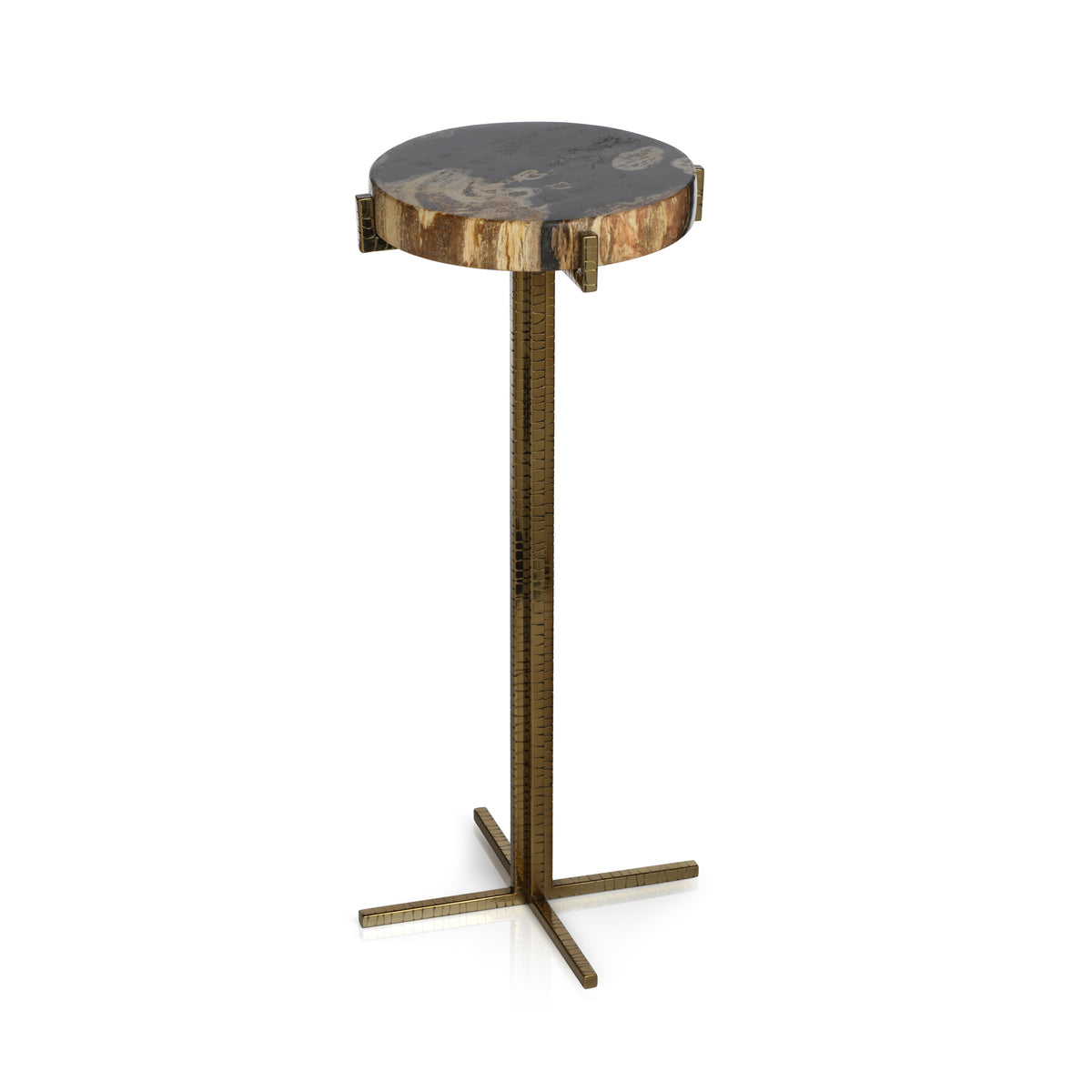 Zodax Florenza Petrified Wood Cocktail Table, Round