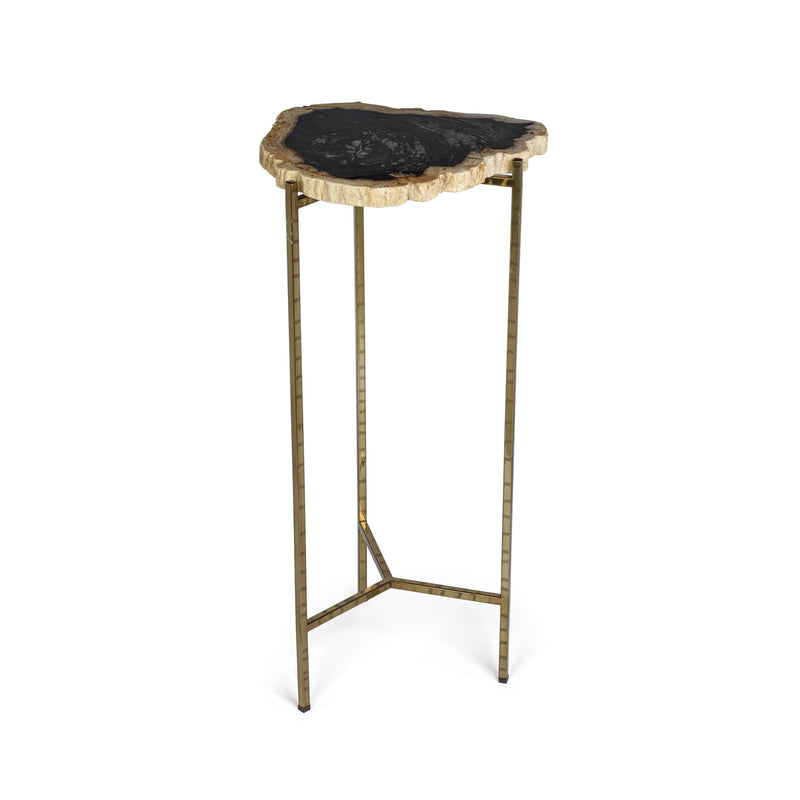 Zodax Brasilia Petrified Wood Side Table, Large