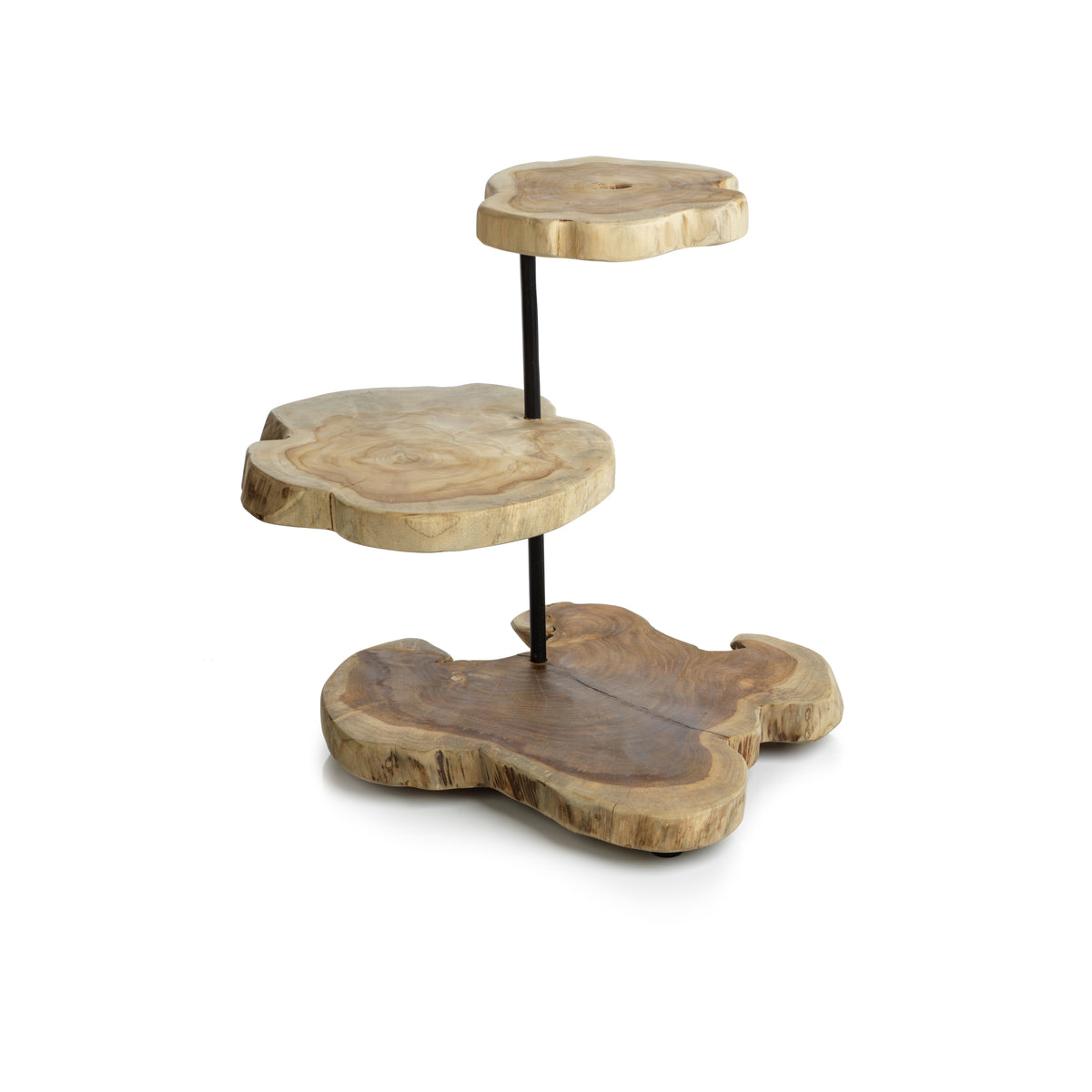 Zodax Banda 3-Tier Teak Root Serving Tray