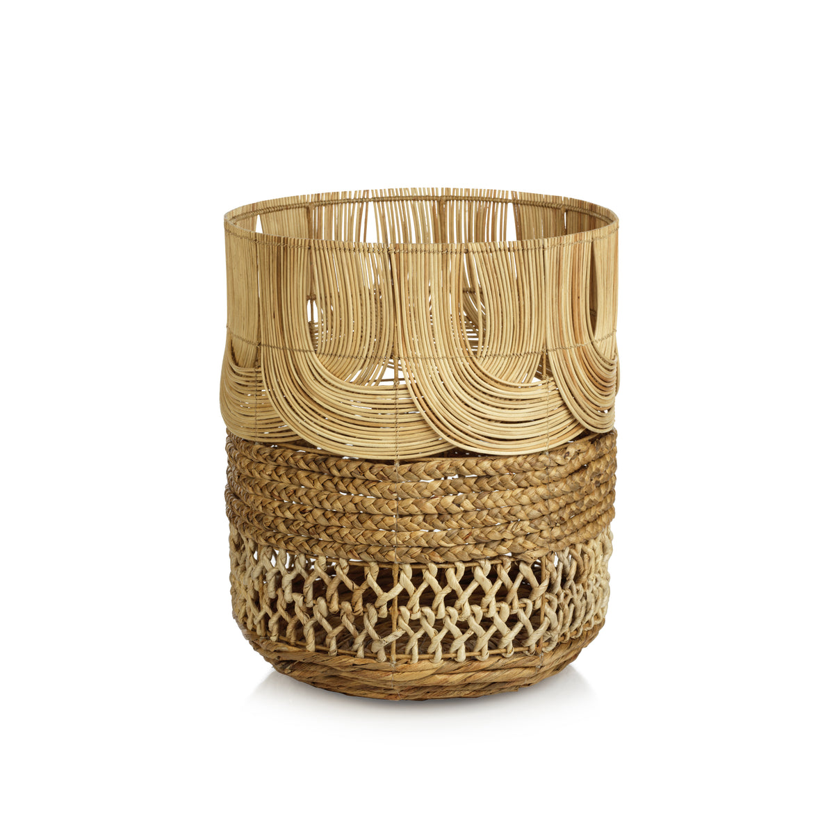 Zodax Melaka Multi-Weave Rattan & Water Hyacinth Basket