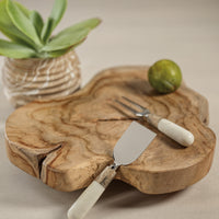 Zodax Natural Live Edge Footed Charcuterie & Cheese Board