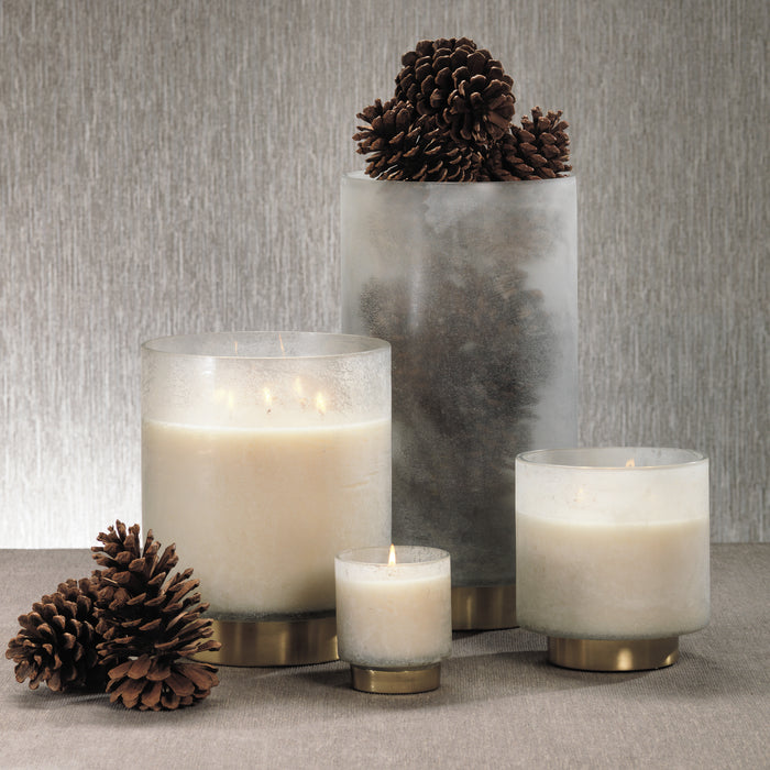 Zodax 2-Piece Cortina White Tobacco Flower Scented Candle Jar Set, Small