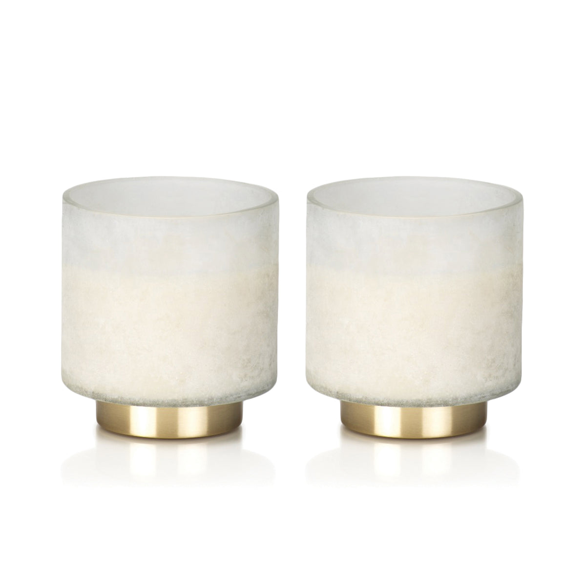 Zodax 2-Piece Cortina White Tobacco Flower Scented Candle Jar Set, Medium