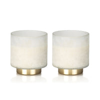 Zodax 2-Piece Cortina White Tobacco Flower Scented Candle Jar Set, Medium