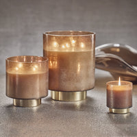 Zodax Cortina Taupe Tobacco Flower Scented Candle Jar, Large