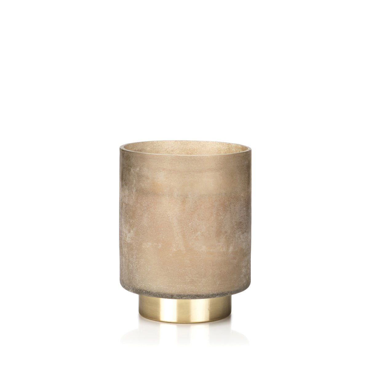 Zodax Cortina Taupe Tobacco Flower Scented Candle Jar, Large