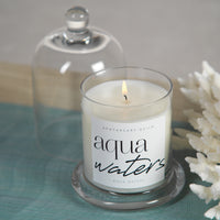 Zodax Aqua Waters Scented Candle Jar with Glass Dome