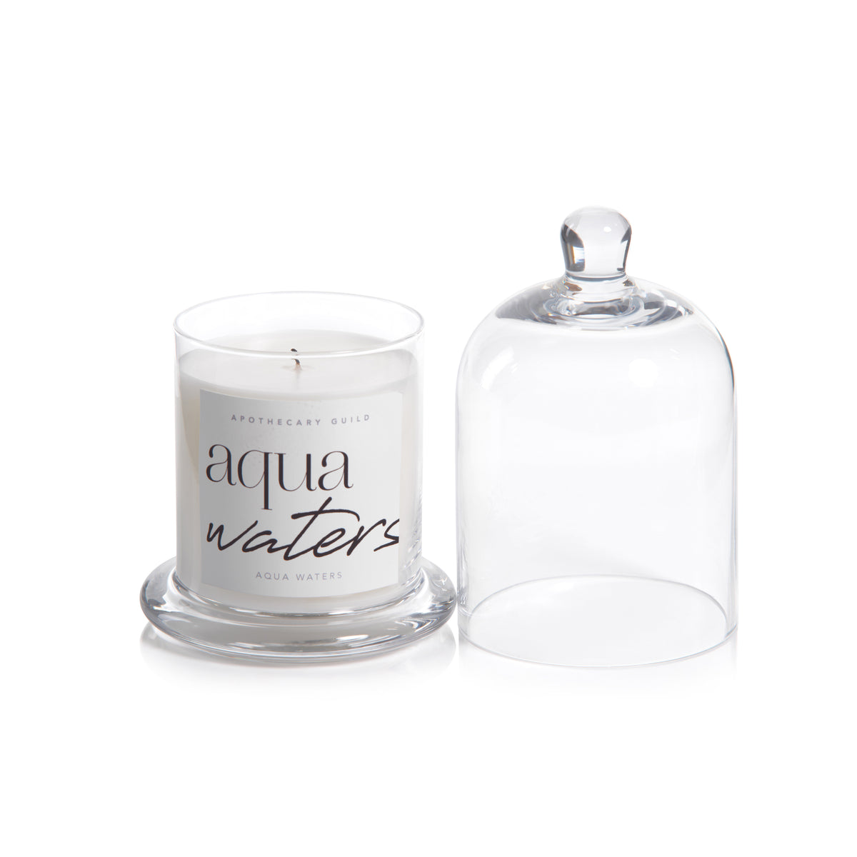 Zodax Aqua Waters Scented Candle Jar with Glass Dome